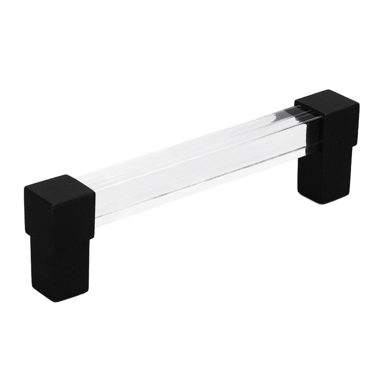 Acrylic Drawer Pulls Single Hole Crystal Cabinet Drawer Pulls for Kitchen Cabinets Dresser Cupboard Hole Spacing 128 Black