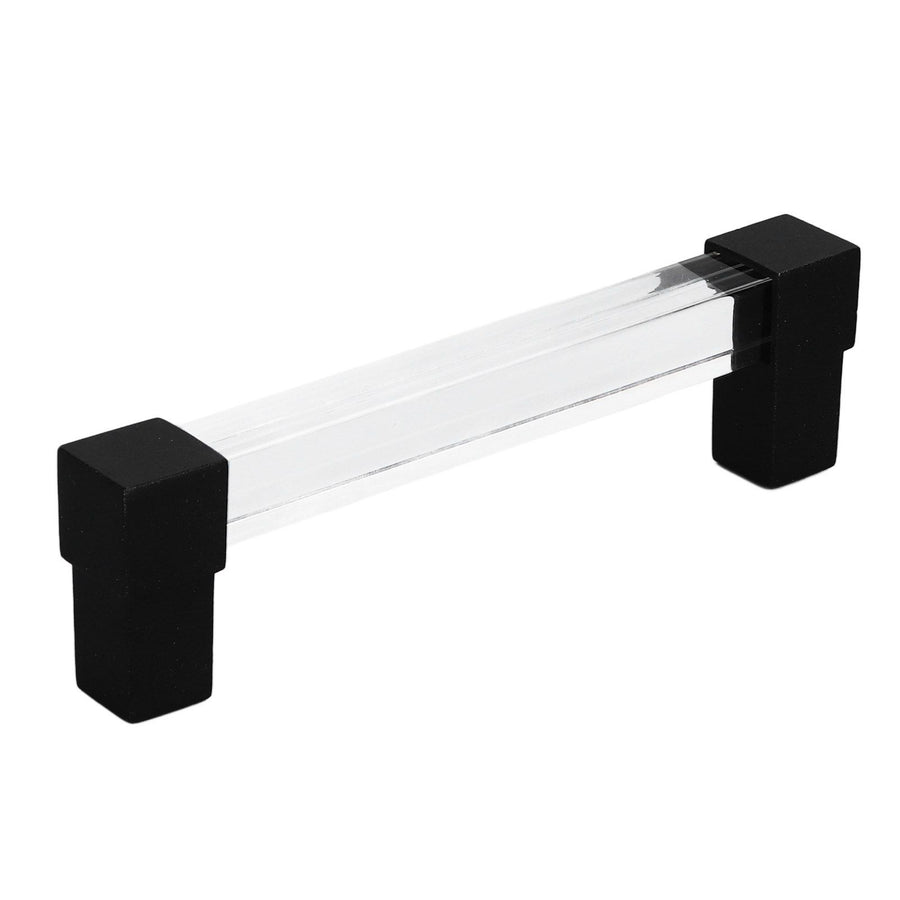 Acrylic Drawer Pulls Single Hole Crystal Cabinet Drawer Pulls for Kitchen Cabinets Dresser Cupboard Hole Spacing 128 Black