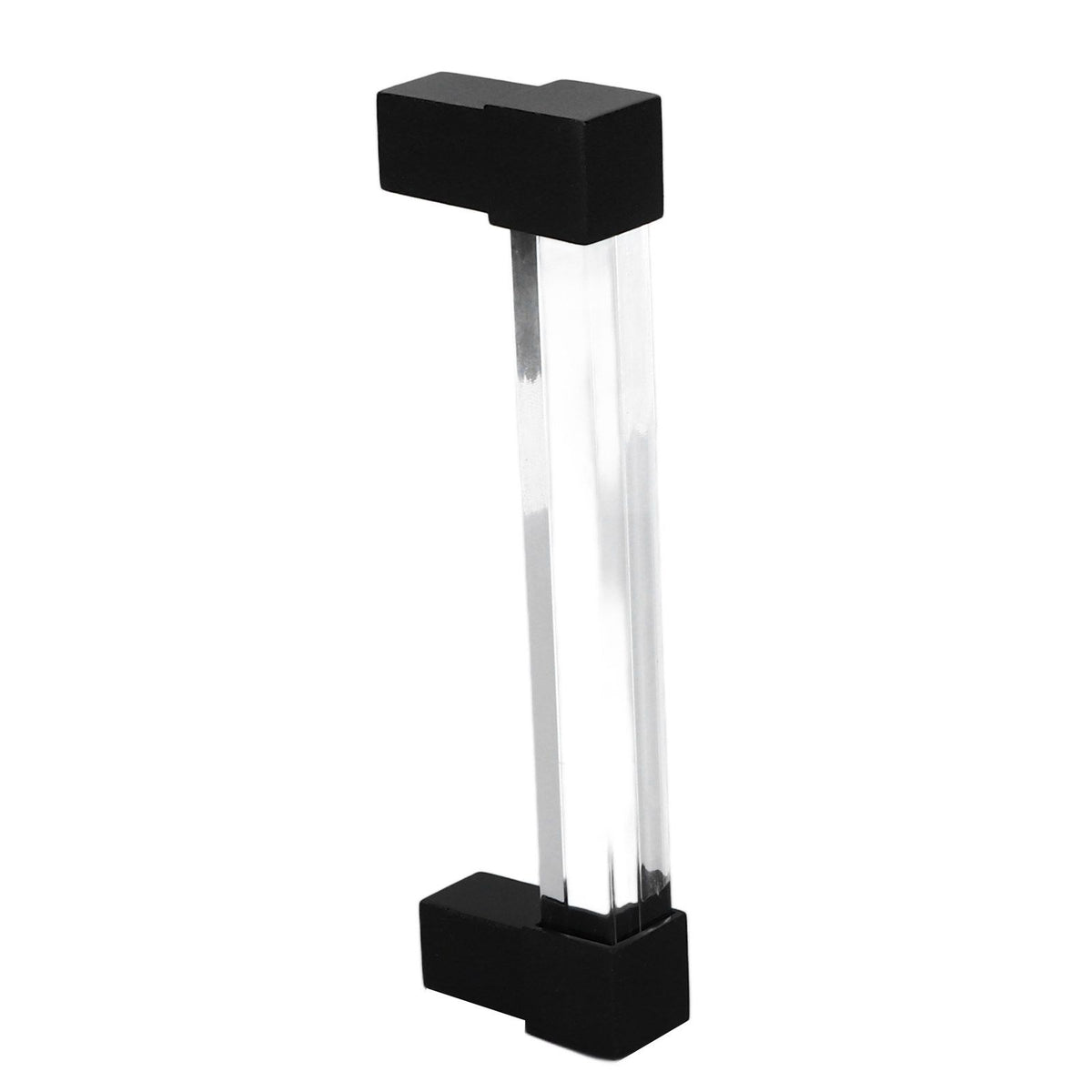 Acrylic Drawer Pulls Single Hole Crystal Cabinet Drawer Pulls for Kitchen Cabinets Dresser Cupboard Hole Spacing 128 Black