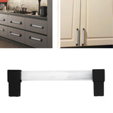 Acrylic Drawer Pulls Single Hole Crystal Cabinet Drawer Pulls for Kitchen Cabinets Dresser Cupboard Hole Spacing 128 Black - Extra Image