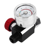 G1/4 140psi Air Pressure Regulator Spray Paint Air Pressure Regulator Airbrush Adjusting Valve - Top-Down View