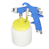 F 75 1.5mm Paint Sprayer Hydrocone Type Stainless Steel Air Varnish Sprayer for Automotive Industrial Blue - Side View