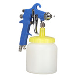 F 75 1.5mm Paint Sprayer Hydrocone Type Stainless Steel Air Varnish Sprayer for Automotive Industrial Blue - Low Angle
