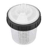 Disposable Paint Spray Cup Plastic Spray Paint Mixing Cup with Lids Painting Supplie 600ml - Front View