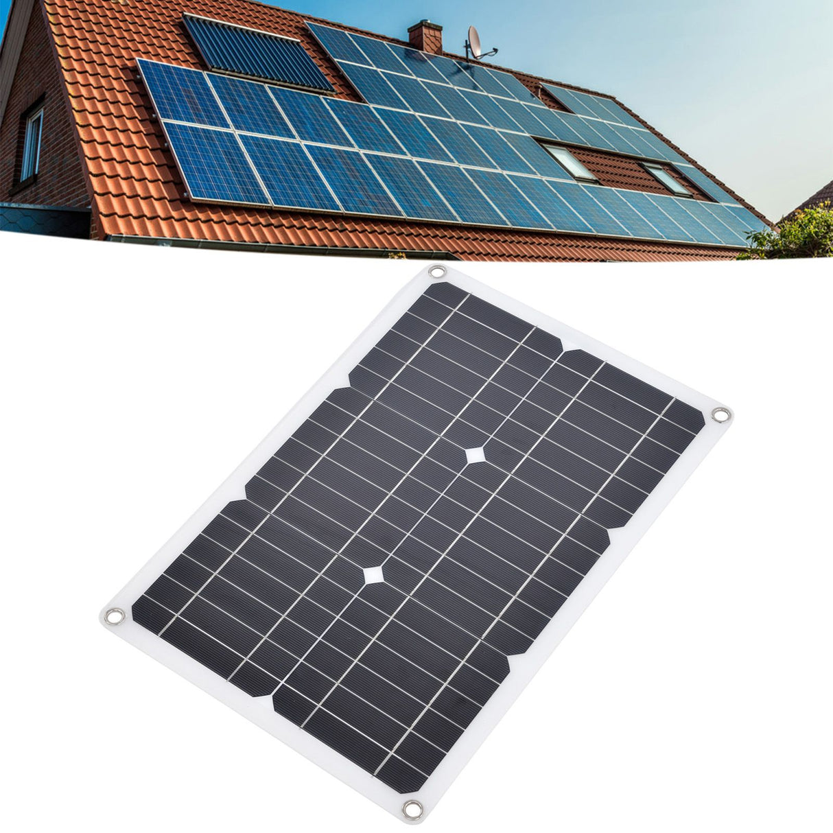 Dual USB Port Solar Panel Versatile Portable Solar Panel Charger Photovoltaic Charging with 10A Controller