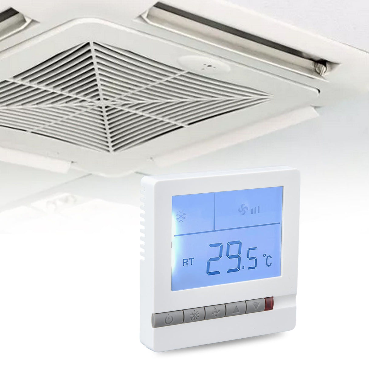 Smart Thermostat Multifunction Air Conditioner Controller with Ventilation Function AC220V for Hotel Restaurant Hall