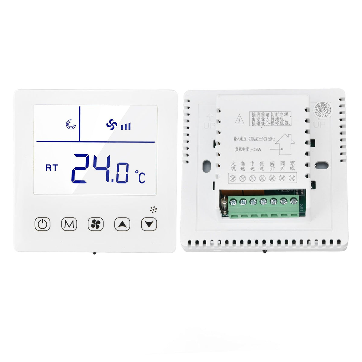 Digital Thermostat Ventilation Function Accurate LCD Display Air Conditioning Temp Controller for Home Hotel AC220V