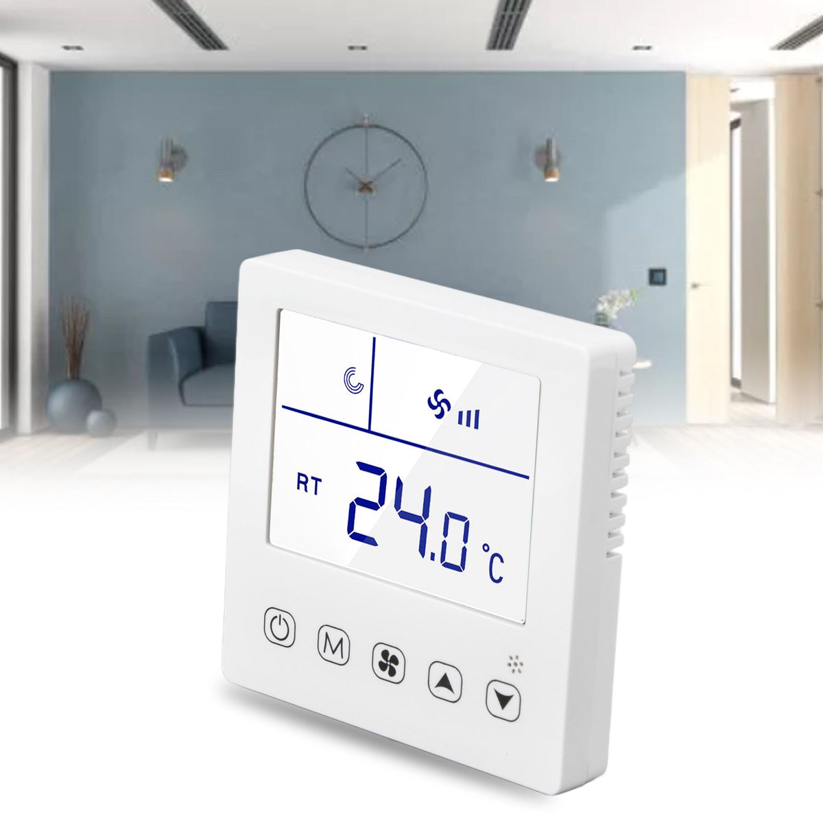 Digital Thermostat Ventilation Function Accurate LCD Display Air Conditioning Temp Controller for Home Hotel AC220V