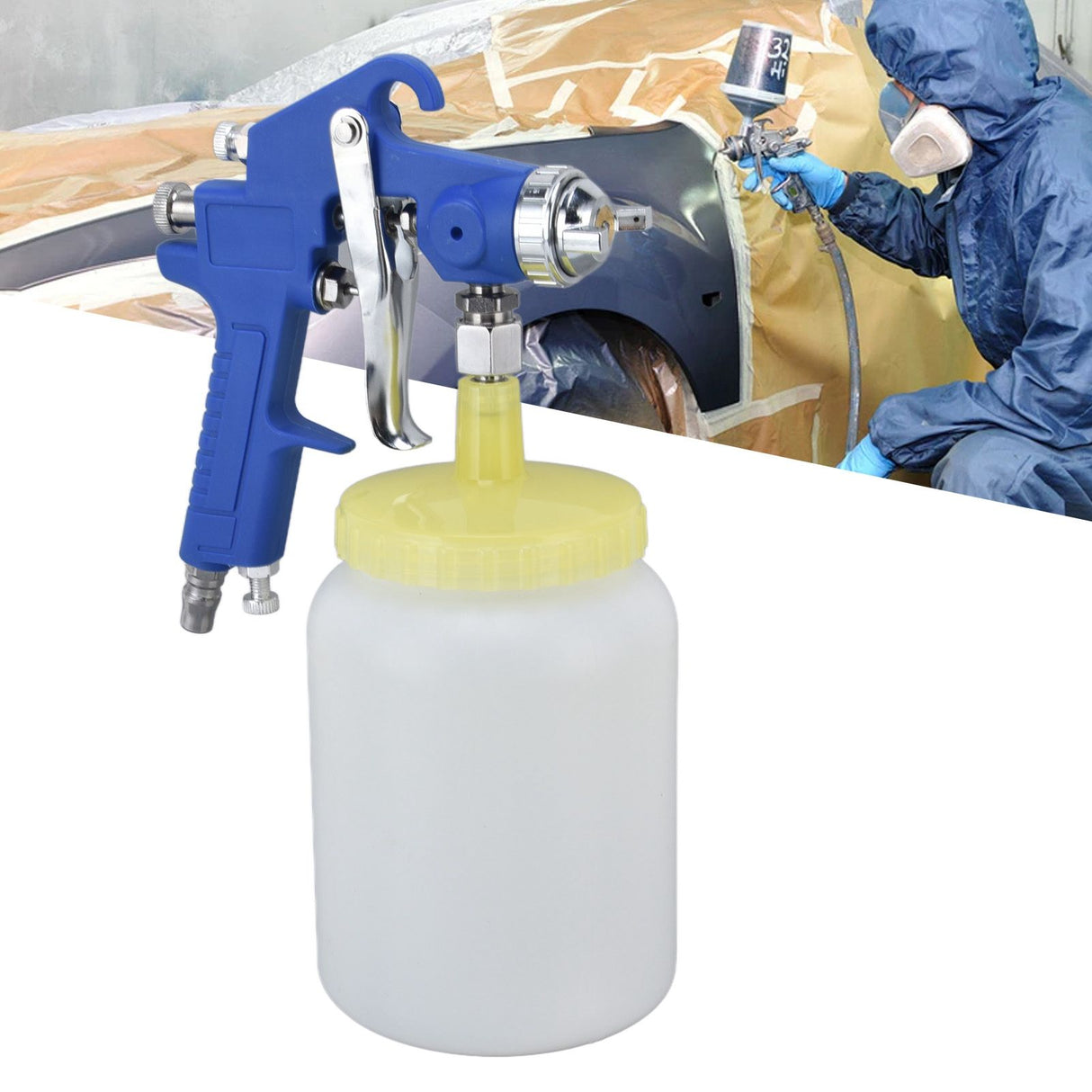 1000ml 3mm Siphon Pneumatic Air Sprayer Primer Painting Sprayer Painting Tool Blue