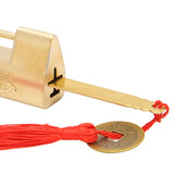 Brass Antique Padlock Spacing 5.9cm Exquisite Rustproof Chinese Old Style Fish Horizontal Padlock for Jewelry Boxes Brass Colour - Extra Image