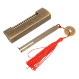 Brass Antique Padlock Spacing 5.9cm Exquisite Rustproof Chinese Old Style Fish Horizontal Padlock for Jewelry Boxes Bronze