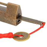 Brass Antique Padlock Spacing 5.9cm Exquisite Rustproof Chinese Old Style Fish Horizontal Padlock for Jewelry Boxes Bronze