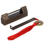 Antique Chinese Padlock 1.7in Spacing Durable Fadeless Brass Vintage Widely Used Chinese Style Padlock for Box Cabinet - 45-Degree Angle