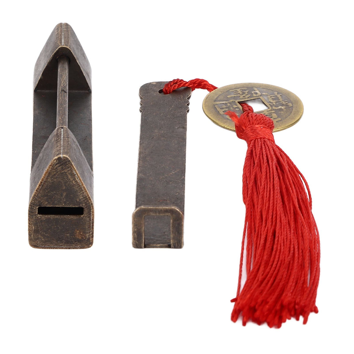 Antique Chinese Padlock 1.7in Spacing Durable Fadeless Brass Vintage Widely Used Chinese Style Padlock for Box Cabinet