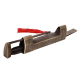 Chinese Antique Lock Retro Spacing 9cm/3.5in Classic Pattern Brass Horizontal Padlock Lock for Gift Boxes Cabinets