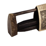 Chinese Antique Lock Retro Spacing 9cm/3.5in Classic Pattern Brass Horizontal Padlock Lock for Gift Boxes Cabinets