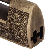 Chinese Antique Lock Retro Spacing 9cm/3.5in Classic Pattern Brass Horizontal Padlock Lock for Gift Boxes Cabinets