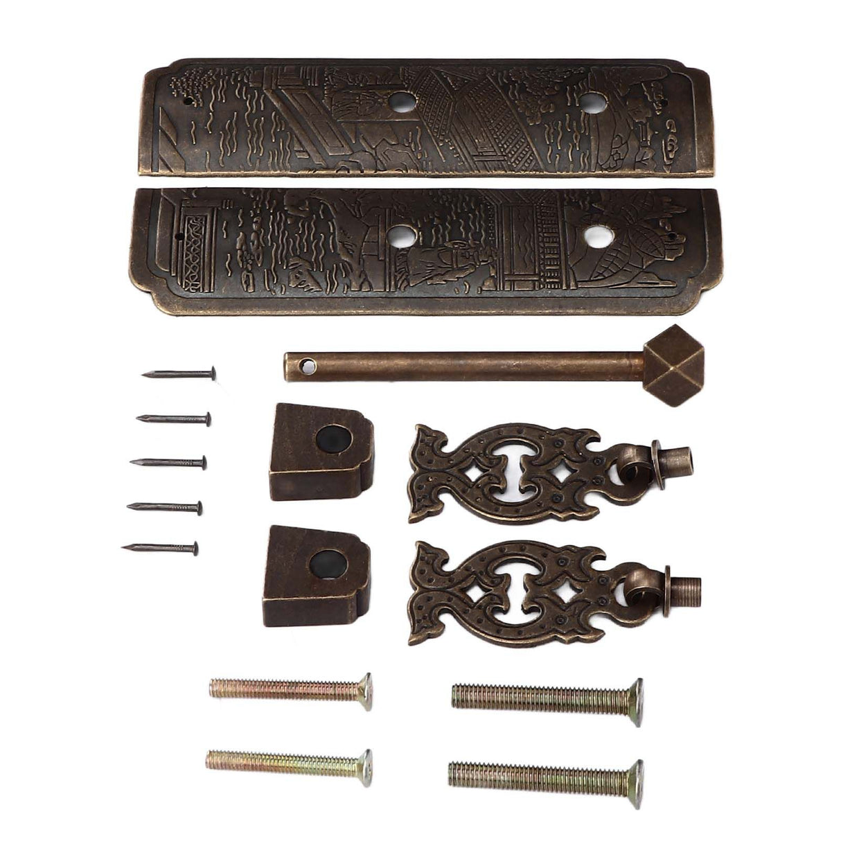 Antique Drawer Pendant Pulls Beautifully Engraved High Hardness Brass Book Cabinet Pull Handle for Dressers Wardrobes