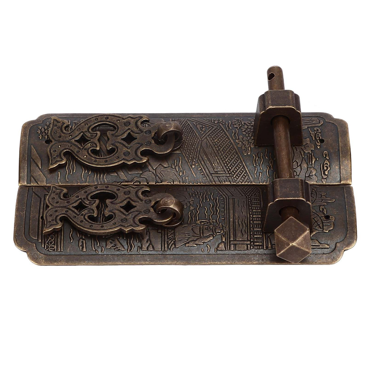 Antique Drawer Pendant Pulls Beautifully Engraved High Hardness Brass Book Cabinet Pull Handle for Dressers Wardrobes
