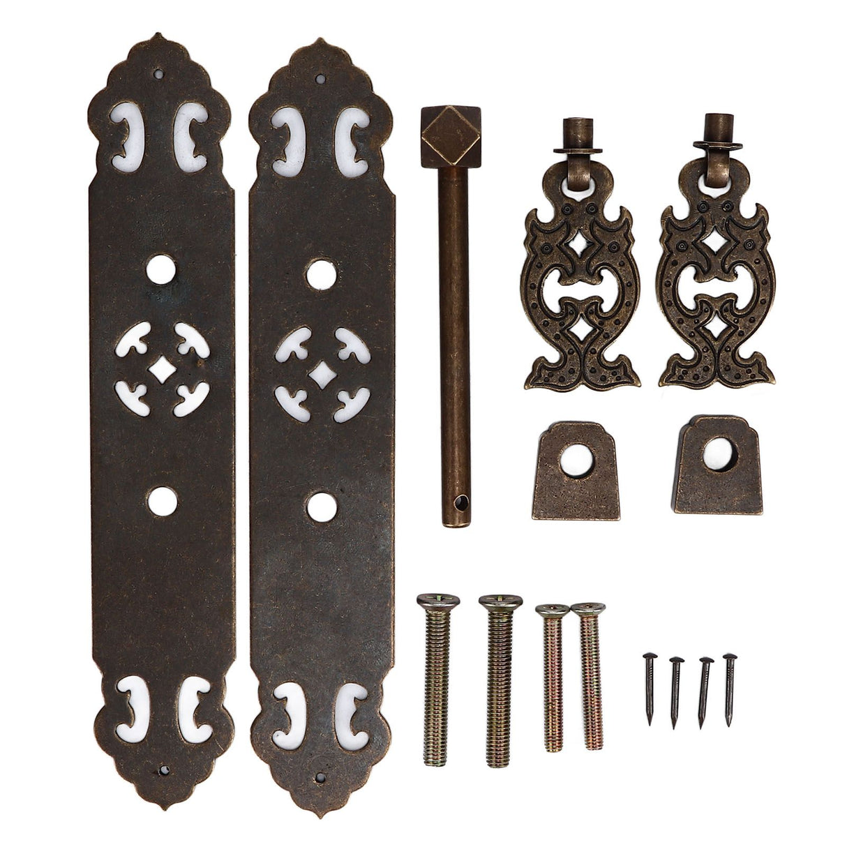 Antique Drawer Pendant Pulls Anti Rust Retro Elegant Brass Book Cabinet Pull Handle for Dressers Wardrobes Bronze