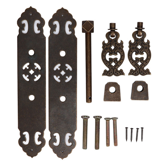 Antique Drawer Pendant Pulls Anti Rust Retro Elegant Brass Book Cabinet Pull Handle for Dressers Wardrobes Bronze