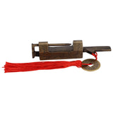 Chinese Antique Lock Retro Classic Pattern Design Bronze Brass Material 5x2cm/2.0x0.8in Horizontal Padlock for Boxes