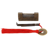 Chinese Antique Lock Retro Classic Pattern Design Bronze Brass Material 5x2cm/2.0x0.8in Horizontal Padlock for Boxes