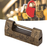 Chinese Antique Lock Retro Classic Pattern Design Bronze Brass Material 5x2cm/2.0x0.8in Horizontal Padlock for Boxes