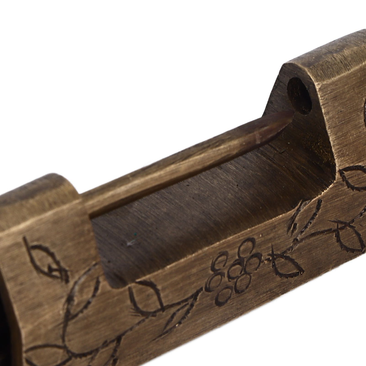 Chinese Antique Lock Retro Classic Pattern Design Bronze Brass Material 5x2cm/2.0x0.8in Horizontal Padlock for Boxes