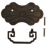 Antique Drawer Handle 12.8x7cm Wealth Blossoms Retro Chinese Style Brass Vintage Drawer Pulls with 2 Screws for Bookcase Bronze