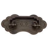 Antique Drawer Handle 12.8x7cm Wealth Blossoms Retro Chinese Style Brass Vintage Drawer Pulls with 2 Screws for Bookcase Bronze - Front View