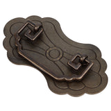 Antique Drawer Handle 12.8x7cm Wealth Blossoms Retro Chinese Style Brass Vintage Drawer Pulls with 2 Screws for Bookcase Bronze - Side View