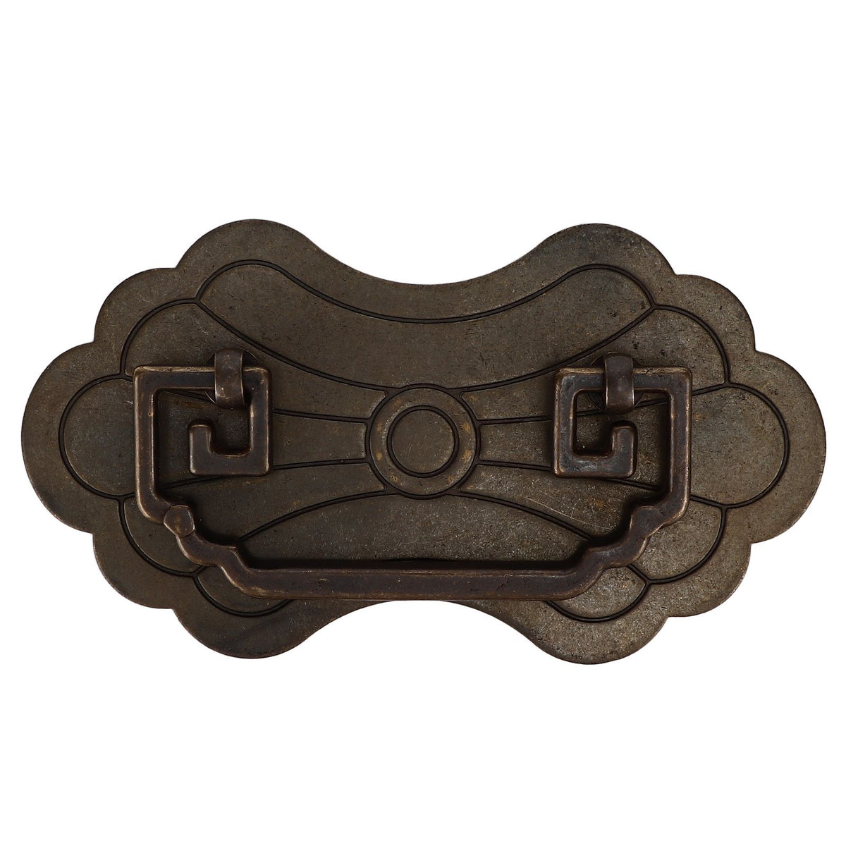 Antique Drawer Handle 12.8x7cm Wealth Blossoms Retro Chinese Style Brass Vintage Drawer Pulls with 2 Screws for Bookcase Bronze