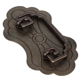 Antique Drawer Handle 12.8x7cm Wealth Blossoms Retro Chinese Style Brass Vintage Drawer Pulls with 2 Screws for Bookcase Bronze - Rear View