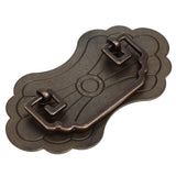 Antique Drawer Handle 12.8x7cm Wealth Blossoms Retro Chinese Style Brass Vintage Drawer Pulls with 2 Screws for Bookcase Bronze - Close-Up Angle