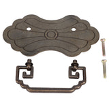 Antique Drawer Handle 12.8x7cm Wealth Blossoms Retro Chinese Style Brass Vintage Drawer Pulls with 2 Screws for Bookcase Bronze - Extra Image
