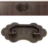 Antique Drawer Handle 12.8x7cm Wealth Blossoms Retro Chinese Style Brass Vintage Drawer Pulls with 2 Screws for Bookcase Bronze - Extra Image