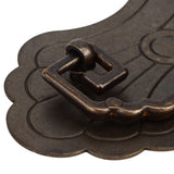 Antique Drawer Handle 12.8x7cm Wealth Blossoms Retro Chinese Style Brass Vintage Drawer Pulls with 2 Screws for Bookcase Bronze - Extra Image