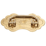 Antique Drawer Handle 12.8x7cm Wealth Blossoms Retro Chinese Style Brass Vintage Drawer Pulls with 2 Screws for Bookcase Brass - Front View