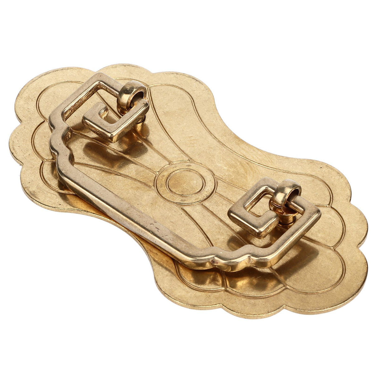 Antique Drawer Handle 12.8x7cm Wealth Blossoms Retro Chinese Style Brass Vintage Drawer Pulls with 2 Screws for Bookcase Brass