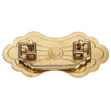 Antique Drawer Handle 12.8x7cm Wealth Blossoms Retro Chinese Style Brass Vintage Drawer Pulls with 2 Screws for Bookcase Brass - Close-Up Angle
