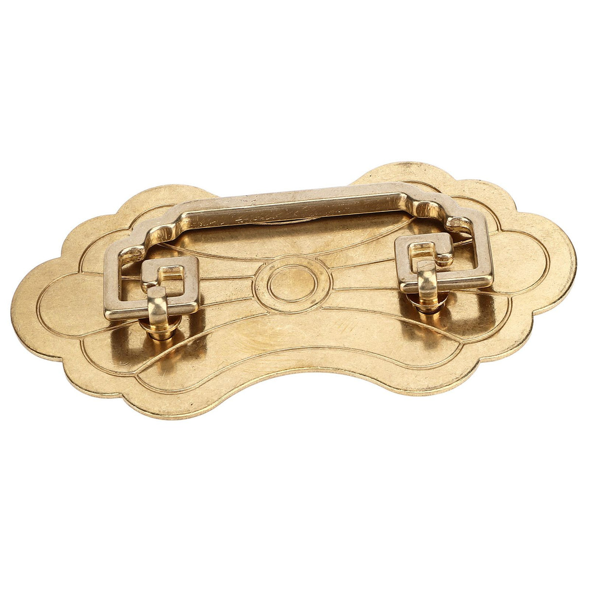 Antique Drawer Handle 12.8x7cm Wealth Blossoms Retro Chinese Style Brass Vintage Drawer Pulls with 2 Screws for Bookcase Brass