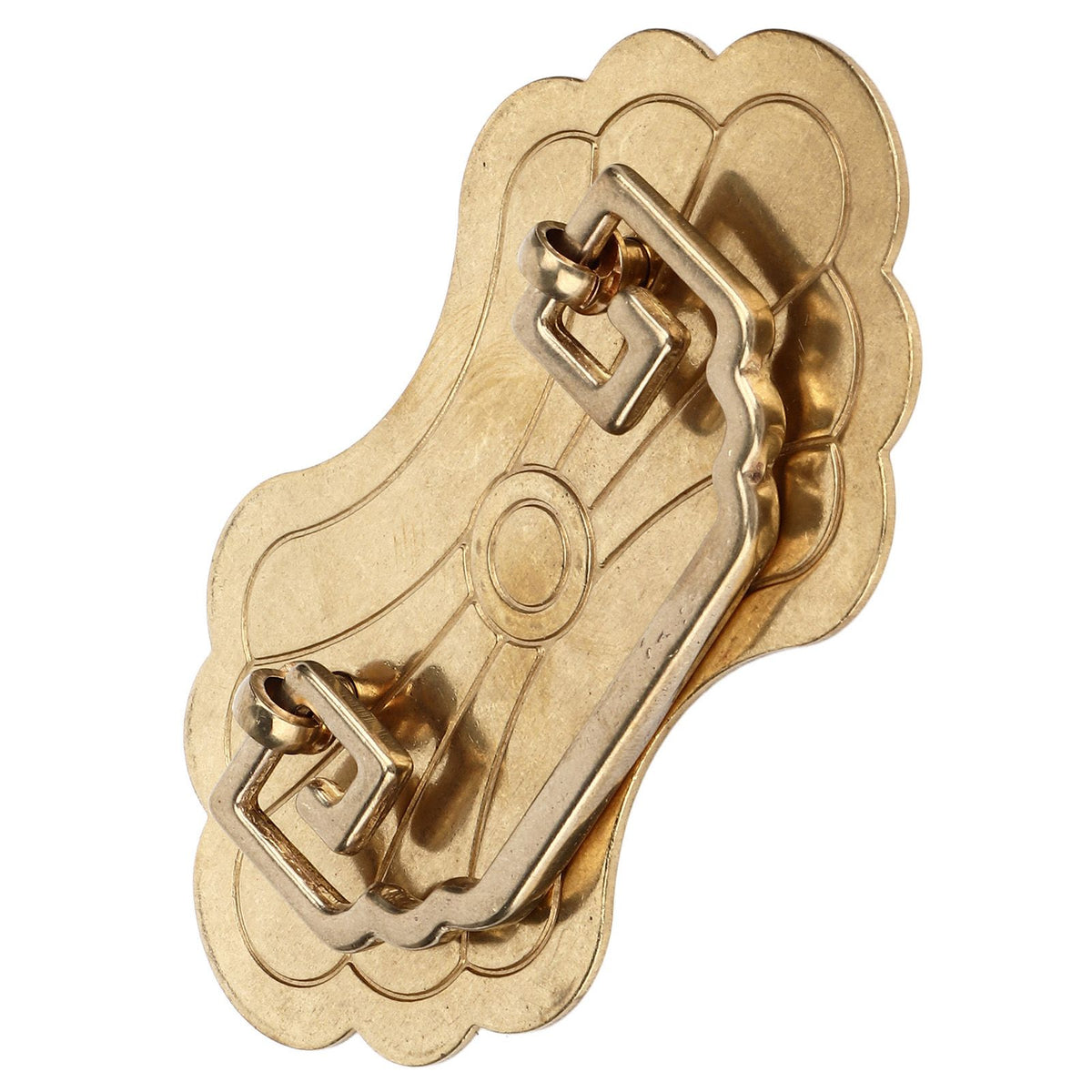Antique Drawer Handle 12.8x7cm Wealth Blossoms Retro Chinese Style Brass Vintage Drawer Pulls with 2 Screws for Bookcase Brass