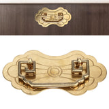 Antique Drawer Handle 12.8x7cm Wealth Blossoms Retro Chinese Style Brass Vintage Drawer Pulls with 2 Screws for Bookcase Brass