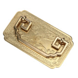Antique Drawer Handle Tetragonal Bat Handle Antique Chinese Retro Style Drawer Pulls with 2 Screws for Cabinet Doors Brass - Side View