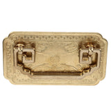 Antique Drawer Handle Tetragonal Bat Handle Antique Chinese Retro Style Drawer Pulls with 2 Screws for Cabinet Doors Brass
