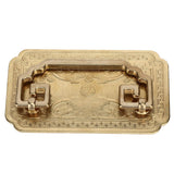 Antique Drawer Handle Tetragonal Bat Handle Antique Chinese Retro Style Drawer Pulls with 2 Screws for Cabinet Doors Brass - 45-Degree Angle