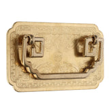 Antique Drawer Handle Tetragonal Bat Handle Antique Chinese Retro Style Drawer Pulls with 2 Screws for Cabinet Doors Brass - Rear View