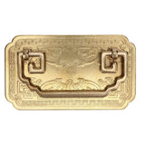 Antique Drawer Handle Tetragonal Bat Handle Antique Chinese Retro Style Drawer Pulls with 2 Screws for Cabinet Doors Brass - Extra Image