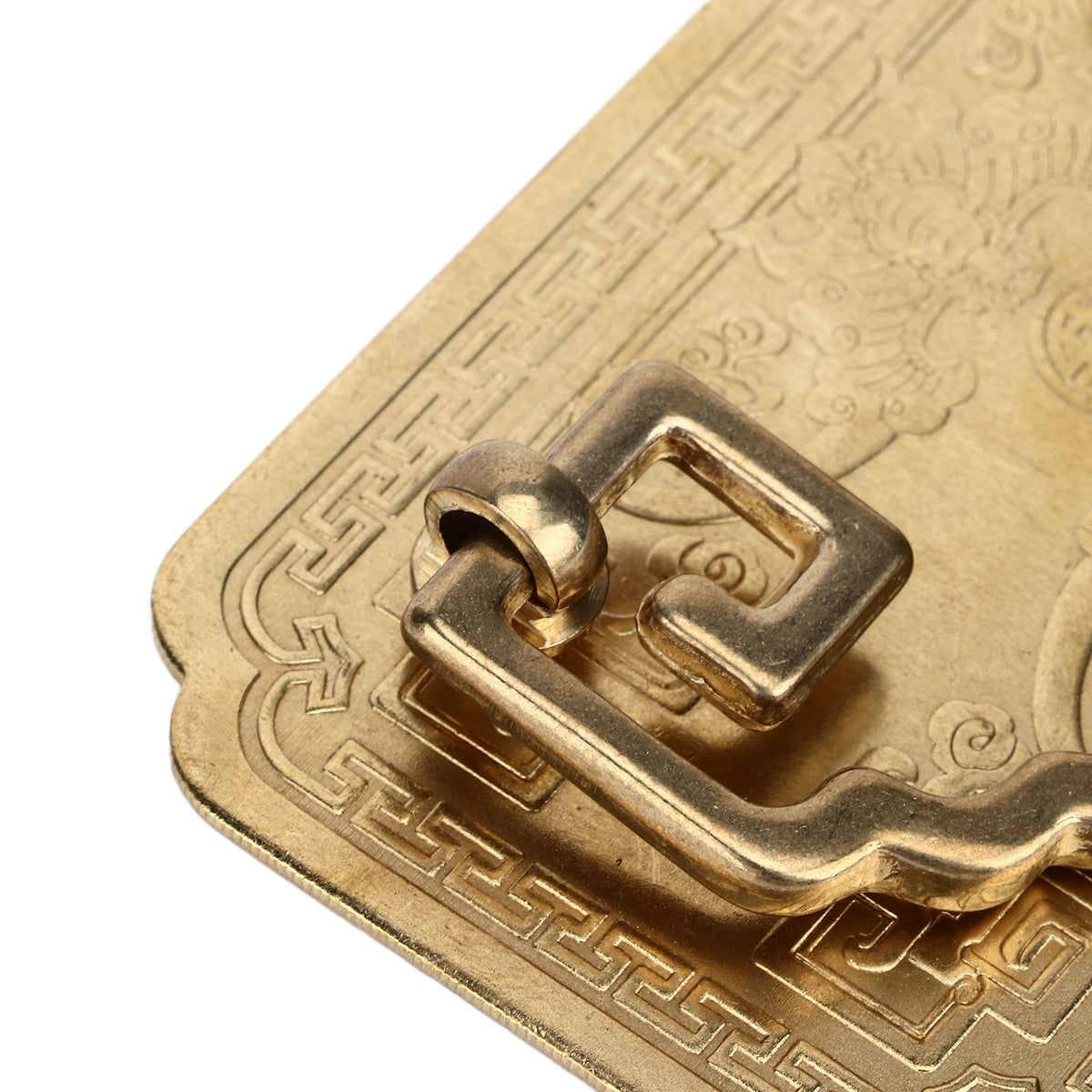 Antique Drawer Handle Tetragonal Bat Handle Antique Chinese Retro Style Drawer Pulls with 2 Screws for Cabinet Doors Brass